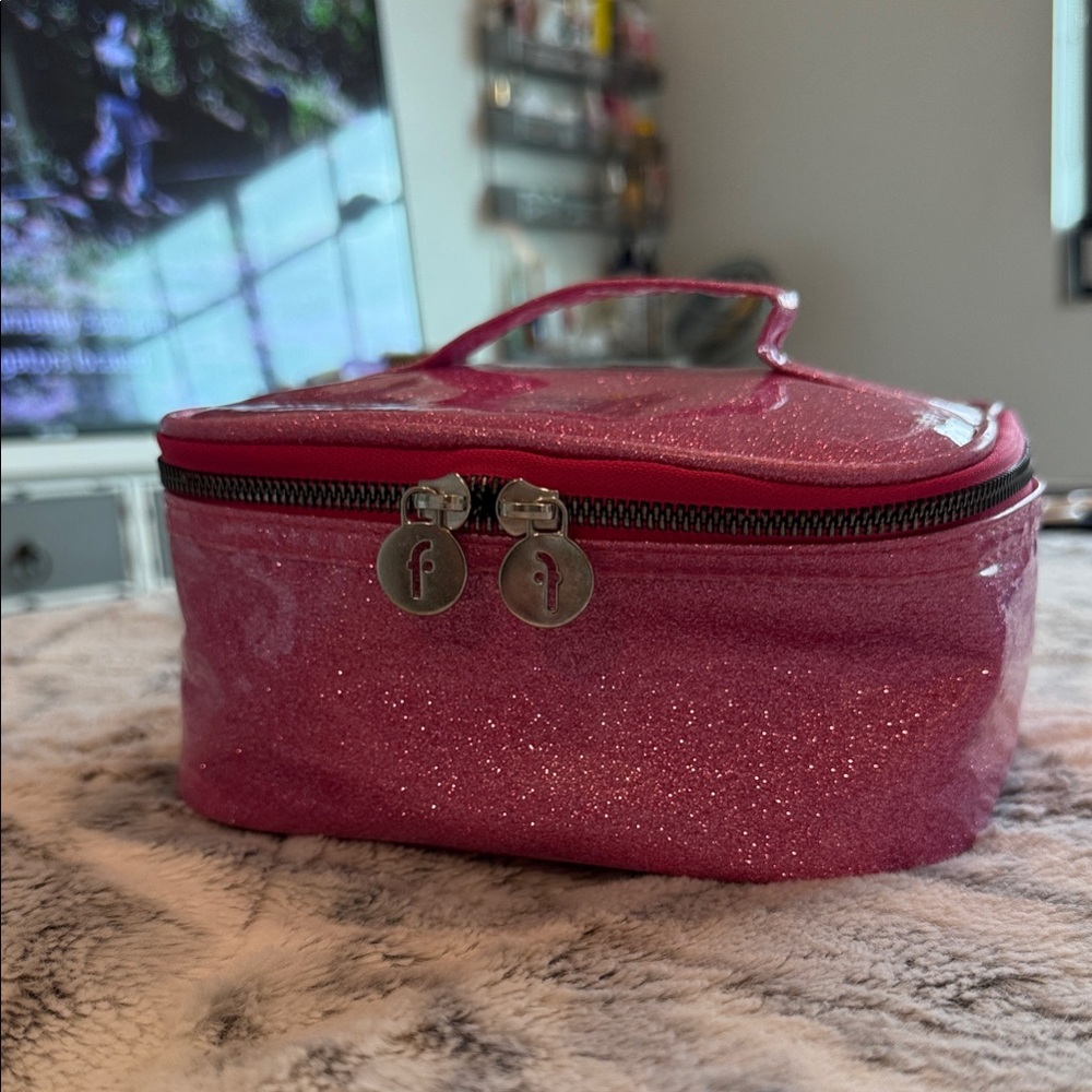 Glittery Pink Cosmetic Travel Bag